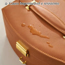 Porta-Jóias Maleta Compacto e Leve com alça de transporte, ideal para organizar e proteger suas joias em viagens. Design elegante e material de couro PU. Cabe facilmente em bolsas de mão